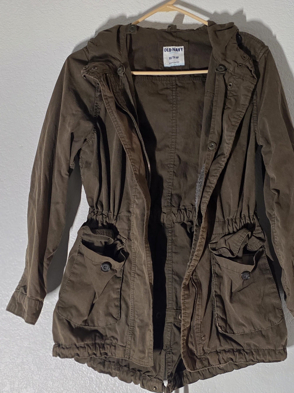 Old Navy Women's Olive Utility Drawstring Jacket